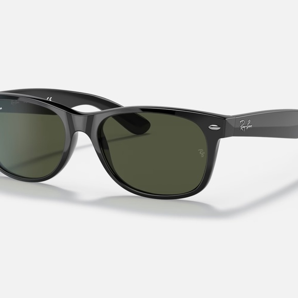 Ray-Ban New Wayfarer Classic sunglasses (RB2140). Black frame/green lenses - Picture 12 of 12